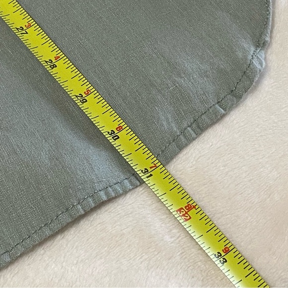 SIGRID OLSEN / Green Linen Long Sleeve Button Front Shirt Size L - Picture 11 of 12